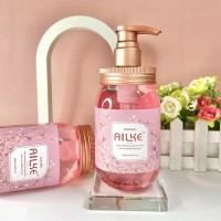 AILKE OEM Fragrance Pure Purifying Body Wash Sakura Skin Whitening Shower Gel/500ml