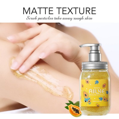 Ailke brand Papaya lightening perfume slimming body wash organic whitening body scrub shower gel