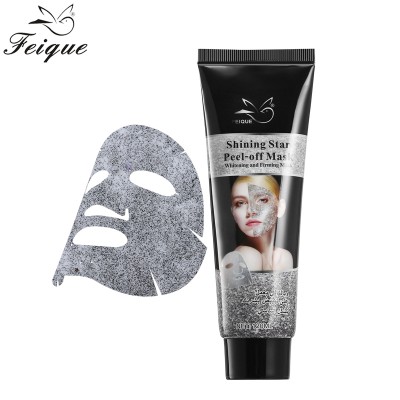 FEIQUE Brand facial bling design detoxifying glitter For Brightening The Complexion peel off Collagen mask