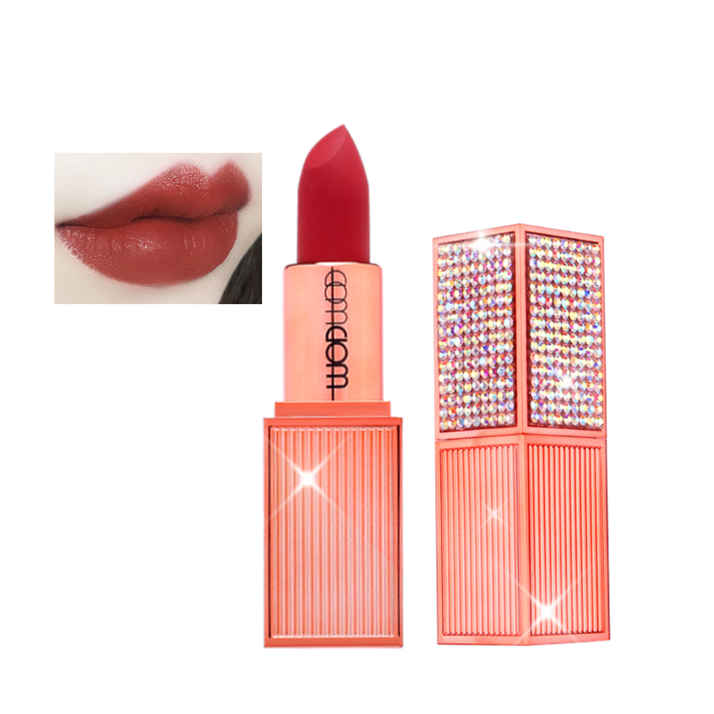 WODWOD new own brand makeup matte flash square shiny long lasting waterproof diamond lipstick