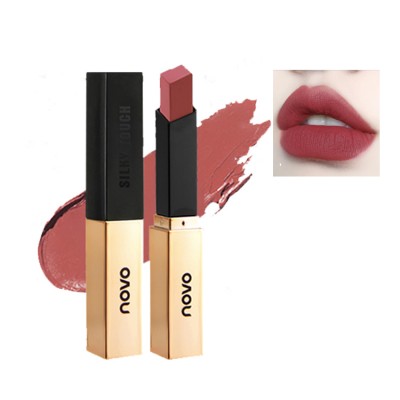 New NOVO Diamond Small Gold Tube Durable Waterproof Matte Texture Silky Moisturizing Lip Balm